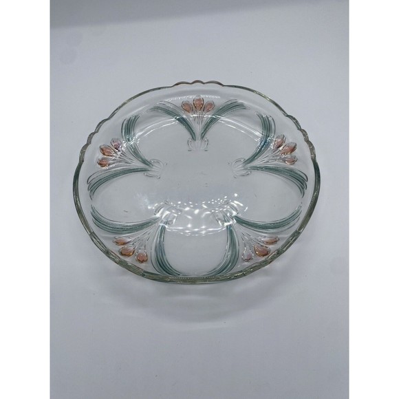 Mikasa French Floral Bouquet 12.5" Round Serving Glass Platter, Made in Germany - Picture 1 of 5